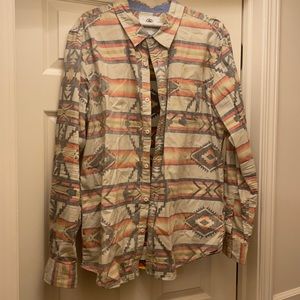 Tribal print long sleeved shirt